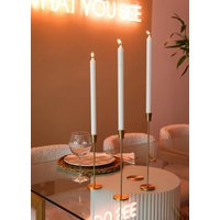 Matt Gold Messing Kerzenhalter Set Moderne Spitz von MiAmoreDesignCo