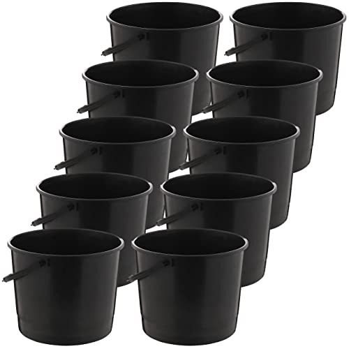 MIG Eimer 6L Schwarz - 10x 6 Liter stapelbare Plastikeimer - Vielseitiger Kübel für Haushalt und Industrie - Kleiner Eimer geeignet für Hundefutter - Widerstandsfähige Kunststoffeimer MIG Eimer 6L Schwarz - 10x 6 Liter stapelbare Plastikeimer - Vielseitiger Kübel für Haushalt und Industrie - Kleiner Eimer geeignet für Hundefutter - Widerstandsfähige Kunststoffeimer von MiG