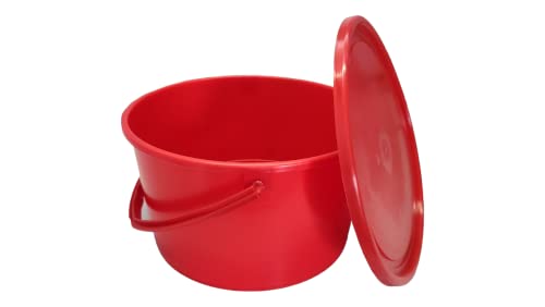 MIG Eimer mit Deckel 4L Rot - 20x 4 Liter stapelbare Plastikeimer mit Deckel - Vielseitiger Kübel mit Deckel für Haushalt und Industrie - Kleiner Eimer mit Deckel geeignet für Hundefutter von MiG