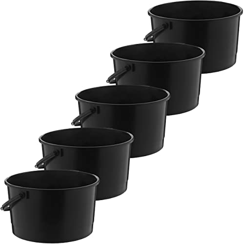 MIG Eimer 4L Schwarz - 5X 4 Liter stapelbare Plastikeimer - Vielseitiger Kübel für Haushalt und Industrie - Kleiner Eimer geeignet für Hundefutter - Widerstandsfähige Kunststoffeimer MIG Eimer 4L Schwarz - 5X 4 Liter stapelbare Plastikeimer - Vielseitiger Kübel für Haushalt und Industrie - Kleiner Eimer geeignet für Hundefutter - Widerstandsfähige Kunststoffeimer von MiG