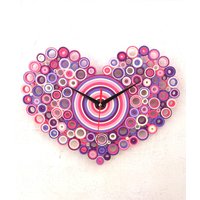 Herzuhr, Wanduhr, Papieruhr, Neues Zuhause Geschenk, Mädchen Schlafzimmer Herzuhr, Wanduhr, Papieruhr, Neues Zuhause Geschenk, Mädchen Schlafzimmer von MiGiraLaCesta
