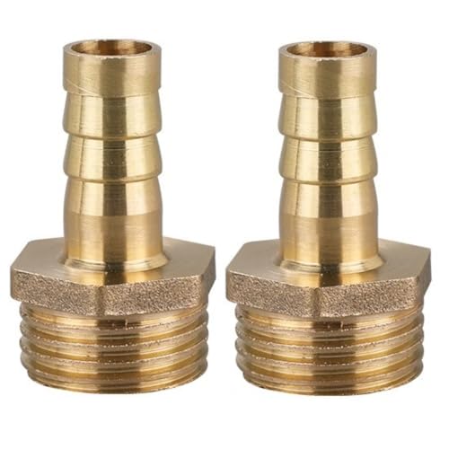 MiJunHD 2 STK. Messing Reduzierstück | 10mm Schlauch Barb Tail auf G1/2≈20mm BSP Außen Gewinde | Rohrgewinde Reduzierverbinder für Verbindung & Umwandlung Rohr von MiJunHD