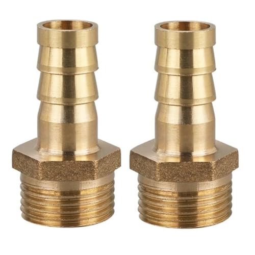 MiJunHD 2 STK. Messing Reduzierstück | 10mm Schlauch Barb Tail auf G3/8≈16.5mm BSP Außen Gewinde | Rohrgewinde Reduzierverbinder für Verbindung & Umwandlung Rohr von MiJunHD