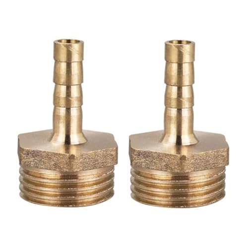 MiJunHD 2 STK. Messing Reduzierstück | 6mm Schlauch Barb Tail auf G1/2≈20mm BSP Außen Gewinde | Rohrgewinde Reduzierverbinder für Verbindung & Umwandlung Rohr von MiJunHD