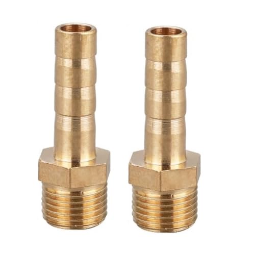 MiJunHD 2 STK. Messing Reduzierstück | 6mm Schlauch Barb Tail auf G1/8≈9.5mm BSP Außen Gewinde | Rohrgewinde Reduzierverbinder für Verbindung & Umwandlung Rohr von MiJunHD