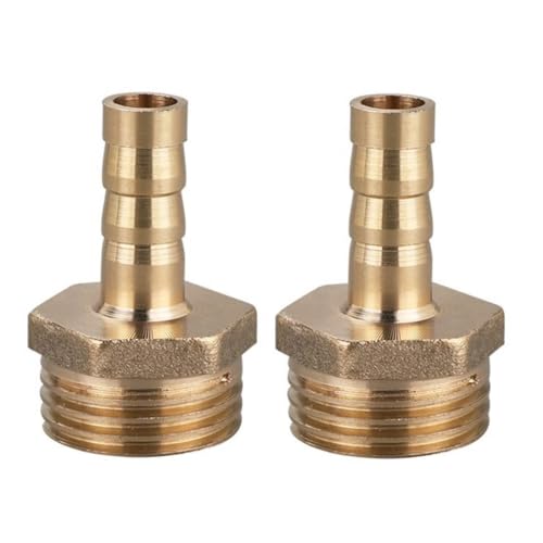 MiJunHD 2 STK. Messing Reduzierstück | 8mm Schlauch Barb Tail auf G1/2≈20mm BSP Außen Gewinde | Rohrgewinde Reduzierverbinder für Verbindung & Umwandlung Rohr von MiJunHD