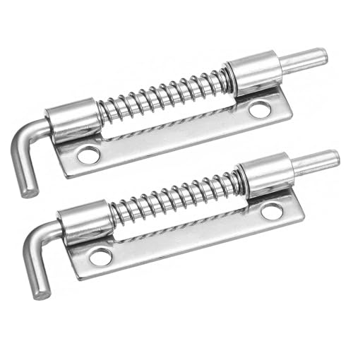 MiJunHD Federriegel 304 Edelstahl Flache Pin Feder Verriegelung, 2 Stk 85 mm Links Feder Spring Latch Schiebeverschluss, Möbel Schrank Tür Tor Feder Schloss von MiJunHD