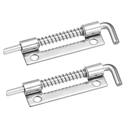 MiJunHD Federriegel 304 Edelstahl Flache Pin Feder Verriegelung, 2 Stk 85 mm Rechts Feder Spring Latch Schiebeverschluss, Möbel Schrank Tür Tor Feder Schloss von MiJunHD