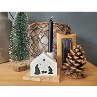 Mini Krippe | Weihnachtskrippe Kerzenhalter | xm010 von MiKu4u