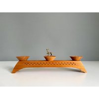 Vintage Nostalgie Kerzenhalter Weihnachten Advent Adventskranz Holz 50Er 60Er von MiMaMeiseVintage