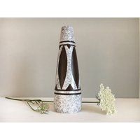 Vintage Schmider Keramik Zeller Mid Century Modern Diabolo Fat Lava Wgp 50Er 60Er Schwarz Weiss Vase von MiMaMeiseVintage