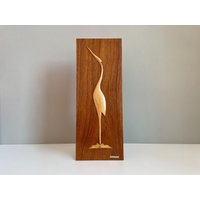 Vintage Wandbild Bild Kranich Reiher Mid Century Teak Holz 50Er 60Er Vintage Wandbild Bild Kranich Reiher Mid Century Teak Holz 50Er 60Er von MiMaMeiseVintage