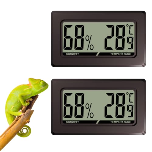 2 STK/3 STK Digital Thermometer Hygrometer für Reptile Terrarium, Rechteckige Form mit Druckknöpfen An Der Seite für Terrarium Reptilien Terrarien von MiOYOOW