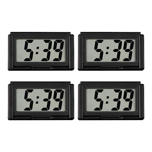 4 Stück Digitale Auto Armaturenbrett Uhren,Mini LCD Zeitanzeige Kleine Transparente Auto Innenuhr für Auto LKW Zuhause Büro von MiOYOOW