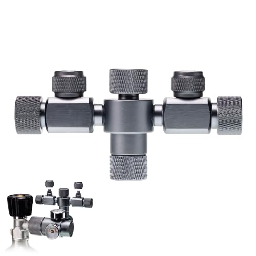 Aquarium CO2 Splitter, Nadelventil mit Doppelter Präzision aus Aluminiumlegierung, Stapelbares 2-Wege Luftventil für Aquarien für Blasenzähler, CO2-Regler Aquarium CO2 Splitter, Nadelventil mit Doppelter Präzision aus Aluminiumlegierung, Stapelbares 2-Wege Luftventil für Aquarien für Blasenzähler, CO2-Regler von MiOYOOW