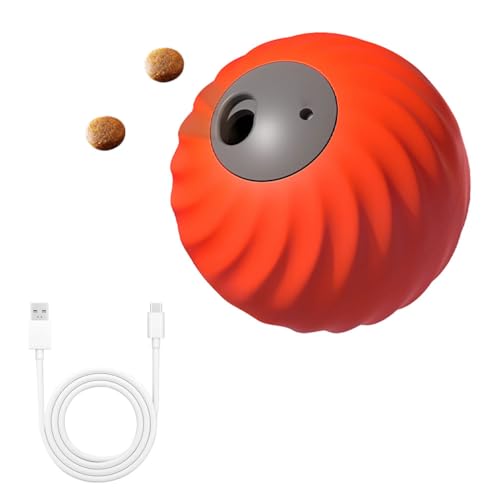 Automatisch Rollender Ball für Hunde, Interaktives Hundespielzeug Ball mit Futterspenderloch, Hundeball Elektrisch für Kleine und Mittelgroße Hunde und Katzen Automatisch Rollender Ball für Hunde, Interaktives Hundespielzeug Ball mit Futterspenderloch, Hundeball Elektrisch für Kleine und Mittelgroße Hunde und Katzen von MiOYOOW