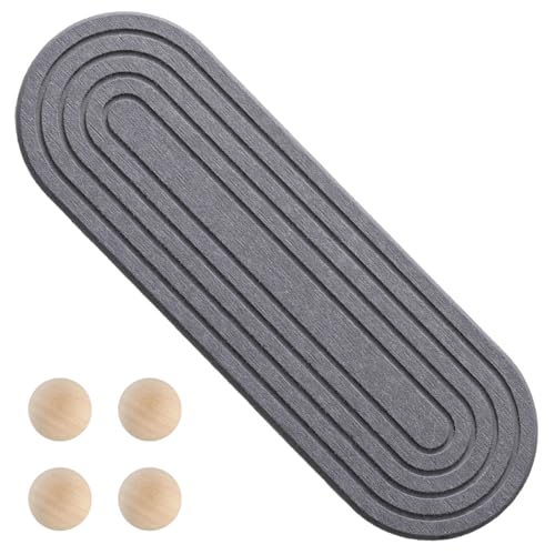 Badezimmertablett, Schnelltrocknende Kieselgur Schale, Schminktisch Tablett, Schwammhalter mit 4 Holzfußpolstern für Badezimmer und Küche von MiOYOOW