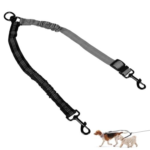 Doppelte Hundeleine, Reflektierender Führleine, Verstellbarer Doppel Hunde Splitter mit 360° Drehgelenk, Stoßdämpfender Elastischer Leine für das Spazierengehen und Trainieren mit 2 Haustieren Doppelte Hundeleine, Reflektierender Führleine, Verstellbarer Doppel Hunde Splitter mit 360° Drehgelenk, Stoßdämpfender Elastischer Leine für das Spazierengehen und Trainieren mit 2 Haustieren von MiOYOOW