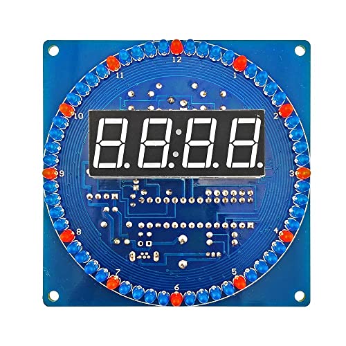 Drehbares digitales LED-Display-Modul, DS1302 DIY Uhr Temperaturregler Kit DIY Elektronische Wissenschaft Montage Kit für Studenten Amateure von MiOYOOW