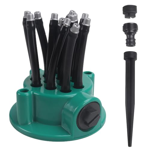 Einstellbarer Gartensprinkler, 360 Grad Drehbares Multi-Tips Rasensprinkler Kopfdüse für Gartenpflanzen, Blumen und Gemüse von MiOYOOW