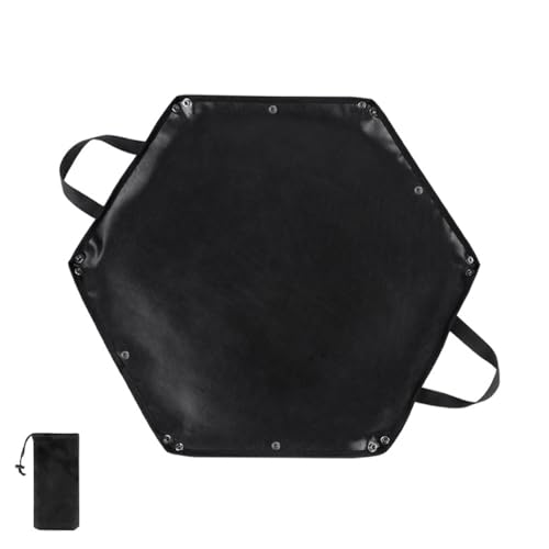 Feuerfeste Unterlage Matte, Grillmatte und Feuerstelle Pad, Wasserdicht Sechseckig mit Griff, Hochtemperaturbeständige Feuerstellen Matte für Tischgrill Im Freien von MiOYOOW