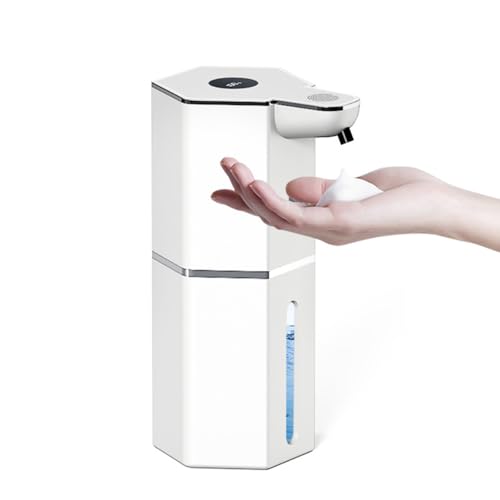 Hand Seifenschaumspender, Automatischer Seifenspender, 360ml IPX5 wasserdichte Sensor Seifenspenderpumpe mit 4 Einstellpositionen für Badezimmer Küche Büro von MiOYOOW