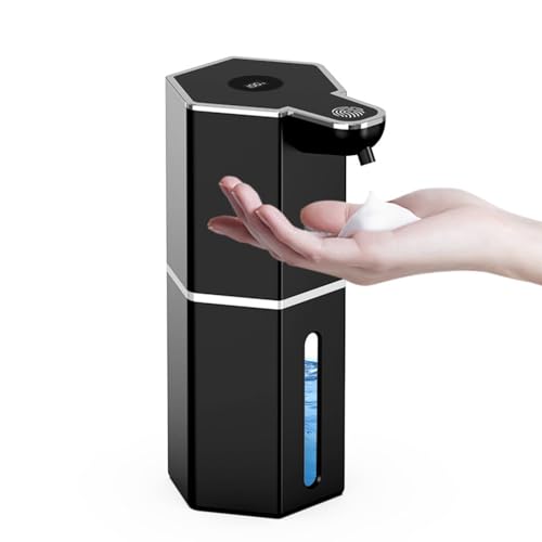Hand Seifenschaumspender, Automatischer Seifenspender, 360ml IPX5 wasserdichte Sensor Seifenspenderpumpe mit 4 Einstellpositionen für Badezimmer Küche Büro von MiOYOOW