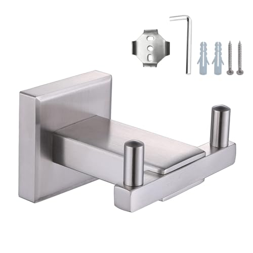 MiOYOOW Handtuchhaken, Doppelhaken, Bademantelhaken aus Edelstahl, Robuster Duschbügel für Badezimmer, Küche, Schlafzimmer, Tür, Eingangsbereich MiOYOOW Handtuchhaken, Doppelhaken, Bademantelhaken aus Edelstahl, Robuster Duschbügel für Badezimmer, Küche, Schlafzimmer, Tür, Eingangsbereich von MiOYOOW