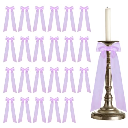 MiOYOOW Kerzenständer Dekor Satinschleife, 24 Stück Rosa Schleifen, Romantisches Hochzeitsornament für Geburtstagsfeiern und Weihnachten MiOYOOW Kerzenständer Dekor Satinschleife, 24 Stück Rosa Schleifen, Romantisches Hochzeitsornament für Geburtstagsfeiern und Weihnachten von MiOYOOW
