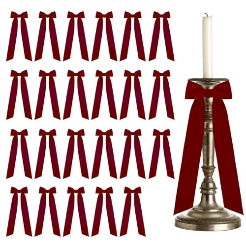 MiOYOOW Kerzenständer Dekor Satinschleife, 24 Stück Rosa Schleifen, Romantisches Hochzeitsornament für Geburtstagsfeiern und Weihnachten MiOYOOW Kerzenständer Dekor Satinschleife, 24 Stück Rosa Schleifen, Romantisches Hochzeitsornament für Geburtstagsfeiern und Weihnachten von MiOYOOW