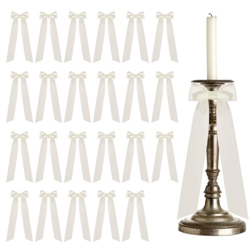 MiOYOOW Kerzenständer Dekor Satinschleife, 24 Stück Rosa Schleifen, Romantisches Hochzeitsornament für Geburtstagsfeiern und Weihnachten MiOYOOW Kerzenständer Dekor Satinschleife, 24 Stück Rosa Schleifen, Romantisches Hochzeitsornament für Geburtstagsfeiern und Weihnachten von MiOYOOW