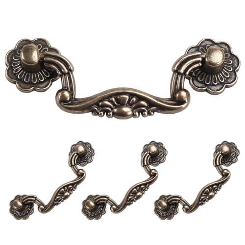 MiOYOOW Schubladengriffe, 4 Stück Vintage Schrankgriff Im Europäischen Stil, Antike Tropfengriffe für Schränke, Kleiderschränke, Schubladenearmor Helm Adapter MiOYOOW Schubladengriffe, 4 Stück Vintage Schrankgriff Im Europäischen Stil, Antike Tropfengriffe für Schränke, Kleiderschränke, Schubladenearmor Helm Adapter von MiOYOOW