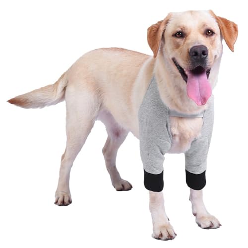 MiOYOOW Vorderbeinstütze für Hunde Hunde Ellbogenstütze verstellbare Haustier-Kniestütze zum Schutz des vorderen Kniegelenks des Hundes (S/M/L/XL) von MiOYOOW