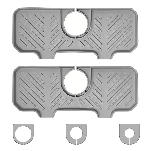 MiOYOOW Wasserhahn Abtropfmatte, 2 Stück Spülbeckenschutz Wasserhahnmatte, Doppelte Abtropfmatte für Waschbecken, Saugfähiger Schutz für Küchentheke, Badezimmer Arbeitsplatte MiOYOOW Wasserhahn Abtropfmatte, 2 Stück Spülbeckenschutz Wasserhahnmatte, Doppelte Abtropfmatte für Waschbecken, Saugfähiger Schutz für Küchentheke, Badezimmer Arbeitsplatte von MiOYOOW