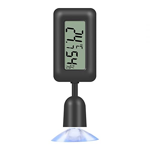 Reptilien Thermometer,Wasserdicht Hochempfindliches Digitales Hygrometer Drehbares Aquarium Temperaturmessgeräte mit Saugnapf für Reptilienaquarien von MiOYOOW