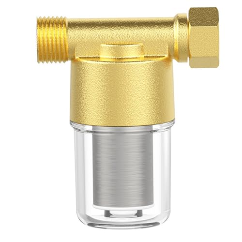 Sedimentfilter aus Messing, Wiederverwendbares Waterdrop Spin Down Sediment-Wasserfilter, Visuelles Wasserfiltersystem für Waschmaschine, Dusche, Gartenschlauch von MiOYOOW