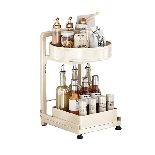 MiSMiAO 2-stöckige 360° Drehbarer Gewürzregal,Küchengewürzregal,Speisekammerregal, Unterschrankregal Organizer Lazy Susan 28cm, Aufbewahrungsregal für Küche und Büro-Milchweiß MiSMiAO 2-stöckige 360° Drehbarer Gewürzregal,Küchengewürzregal,Speisekammerregal, Unterschrankregal Organizer Lazy Susan 28cm, Aufbewahrungsregal für Küche und Büro-Milchweiß von MiSMiAO