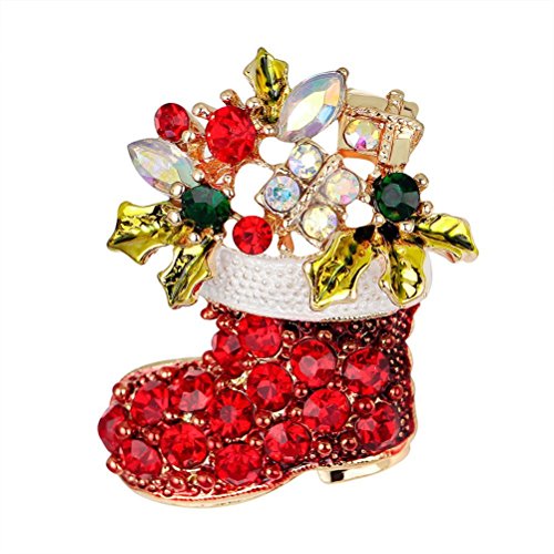 MiYan Brosche, Weihnachtsstiefel, Weihnachtsschmuck, Geschenk, Strass-Kristall, Strumpf von MiYan