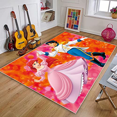 MiZuh Cartoon 3D Frozen Fairy Princess Großer Teppich Moderner Teenager-Wohnzimmerteppich Anti-Rutsch-Teppich Flanellteppich, Kinderzimmer, Badezimmerteppich von MiZuh