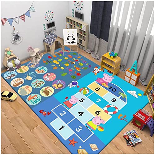 MiZuh Kinder-Straßenteppich Spielmatte, Kinderteppich Jungen Schlafzimmer Teppich, Ultraweiche pädagogische Teppiche für Wohnzimmer Spielbodenmatte Badezimmer Flanellmatte von MiZuh