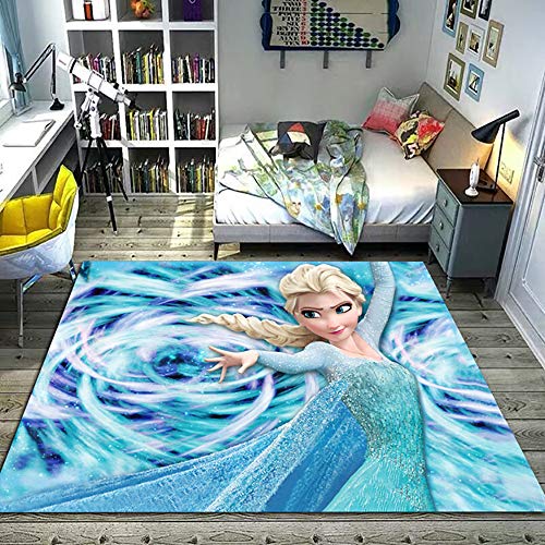 MiZuh Teppich Anime Gefrorene Nette Prinzessin Wohnzimmer Teppich Couchtisch Sofa Schlafzimmer Nacht Kreative rutschfeste Bodenmatte Personalisierte Dekoration von MiZuh