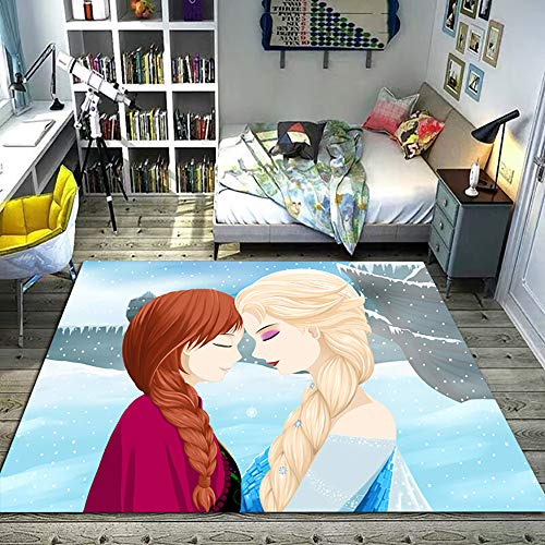 MiZuh Teppich Cartoon Frozen Kinderzimmer Dekoration Wohnzimmer Schlafzimmer Schlafsofa Anti-Rutsch-Matte Schallschutz Korridor Feuchtigkeitsbeständiger Teppich von MiZuh