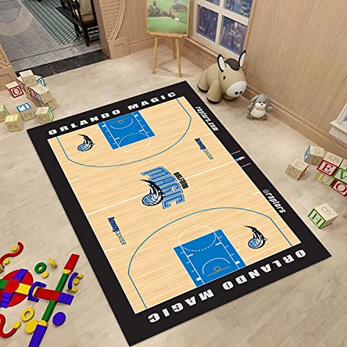 MiZuh Wesentlicher Teppich for NBA Basketball-Enthusiasten, Teppich NBA Basketball Teppich Wohnzimmer Sofa Couchtisch Schlafzimmer Schlafzimmer Persönlichkeit Kreative Rechteckige von MiZuh