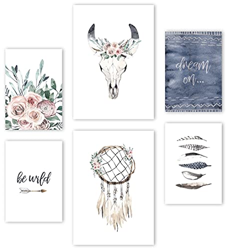 Mia Félice Premium Poster Set » Bohemian « 2x A3 | 4x A4 - Moderne Bilder für das Wohnzimmer und Schlafzimmer - Wandbilder ohne Rahmen - Flur Deko - Dekoration von Mia Félice