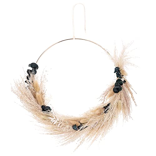 Boho Deko für Wohnzimmer und Schlafzimmer I Pampasgras Türkranz mit Eukalyptus I Kranz Trockenblumen Boho I Dekokranz mit konserviertem Eukalyptus von Mia Milano