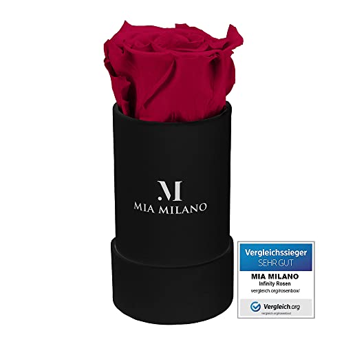 Infinity Rosen in Rosenbox I Geschenk für Sie - Schwarze Box mit echten konservierten Rosen (3 Jahre haltbar) Ewige Flowerbox von Mia Milano