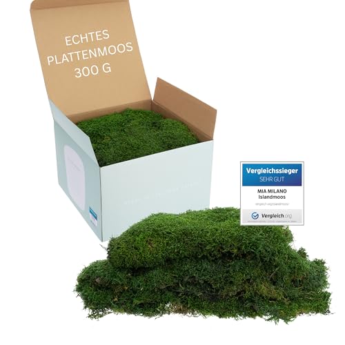 Plattenmoos konserviert dunkelgrün | Deko Wand Moos Platten haltbar | DIY Moosbild selber Machen | 300g Dunkelgrüne Natur Moosmatte lebend in Grün von Mia Milano