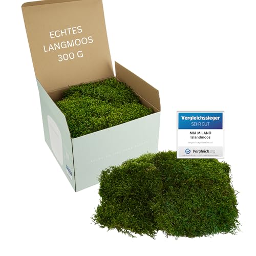 Plattenmoos lang konserviert naturgrün | Deko Wand Moos Platten haltbar | DIY Moosbild selber Machen | 300g Naturgrüne Natur Moosmatte lebend in Grün von Mia Milano