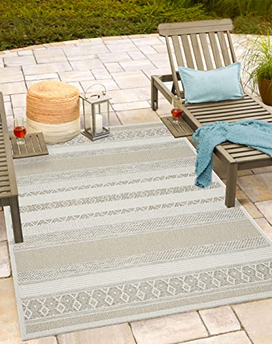 Mia's Teppiche Adora - moderner Teppich, Boho-Style, In- und Outdoor geeignet, besonders flach, ideal für Küche und Esszimmer aber auch für Balkon oder Terrasse von Mias Teppiche
