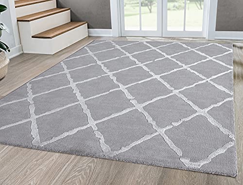 Mias Teppiche Comfort Moderner Flauschiger Kurzflor Teppich, Anti-Rutsch Unterseite, Waschbar bis 30 Grad, Super Soft, Felloptik, Grau, 200 cm Rund von Mias Teppiche